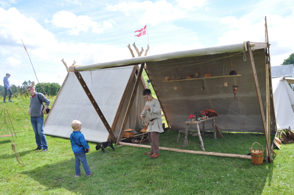 Viking tents at the Summer Viking Market in Jelling, Denmark