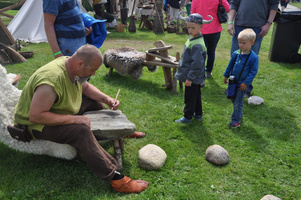 Stone carver at the Viking Market