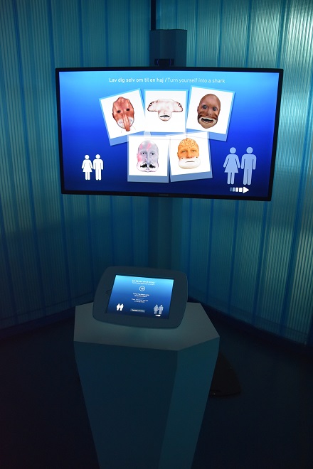 fish face interactive experience at kattegatcentret aquarium in grenaa, Denmark