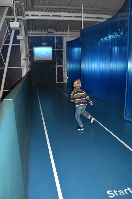 interactive running experience at kattegatcentret aquarium in grenaa denmark