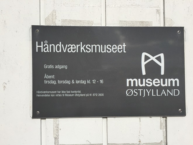 Sign for the Håndværksmuseet in Randers Denmark