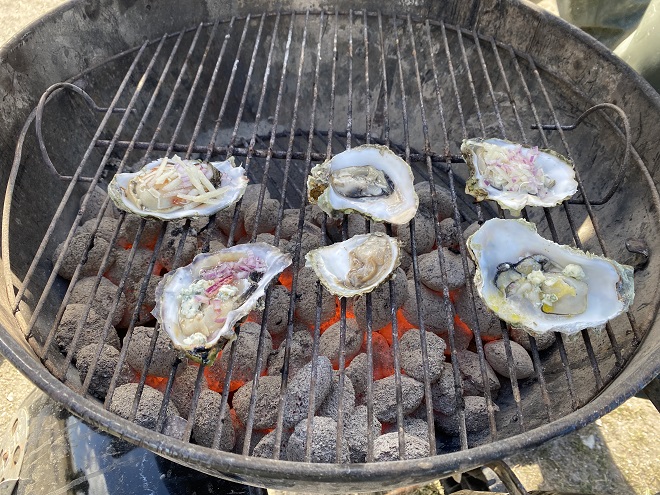 grilling oysters on the oyster safari in denmark