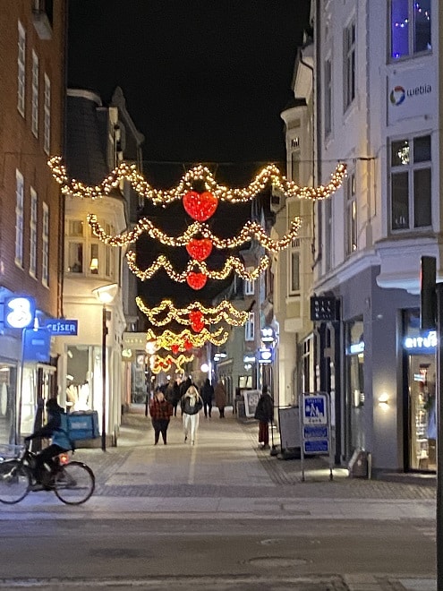 Christmas Lights in the Town of Aalborg, Denmark