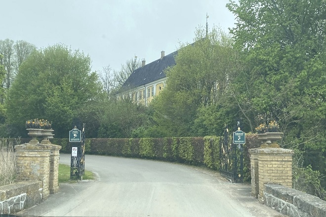 Crossing the small bridge to the island of Gavnø in Denmark near Copenhagen